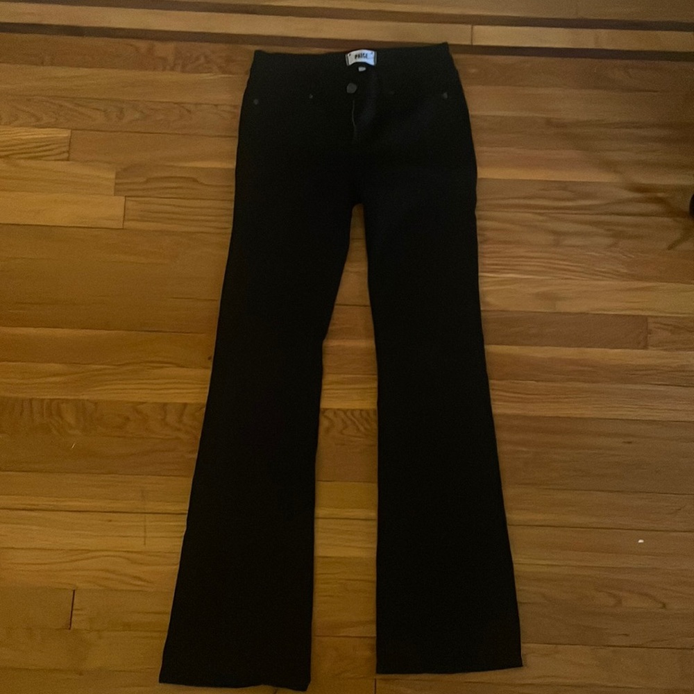 Paige low-waisted, flare  black denim